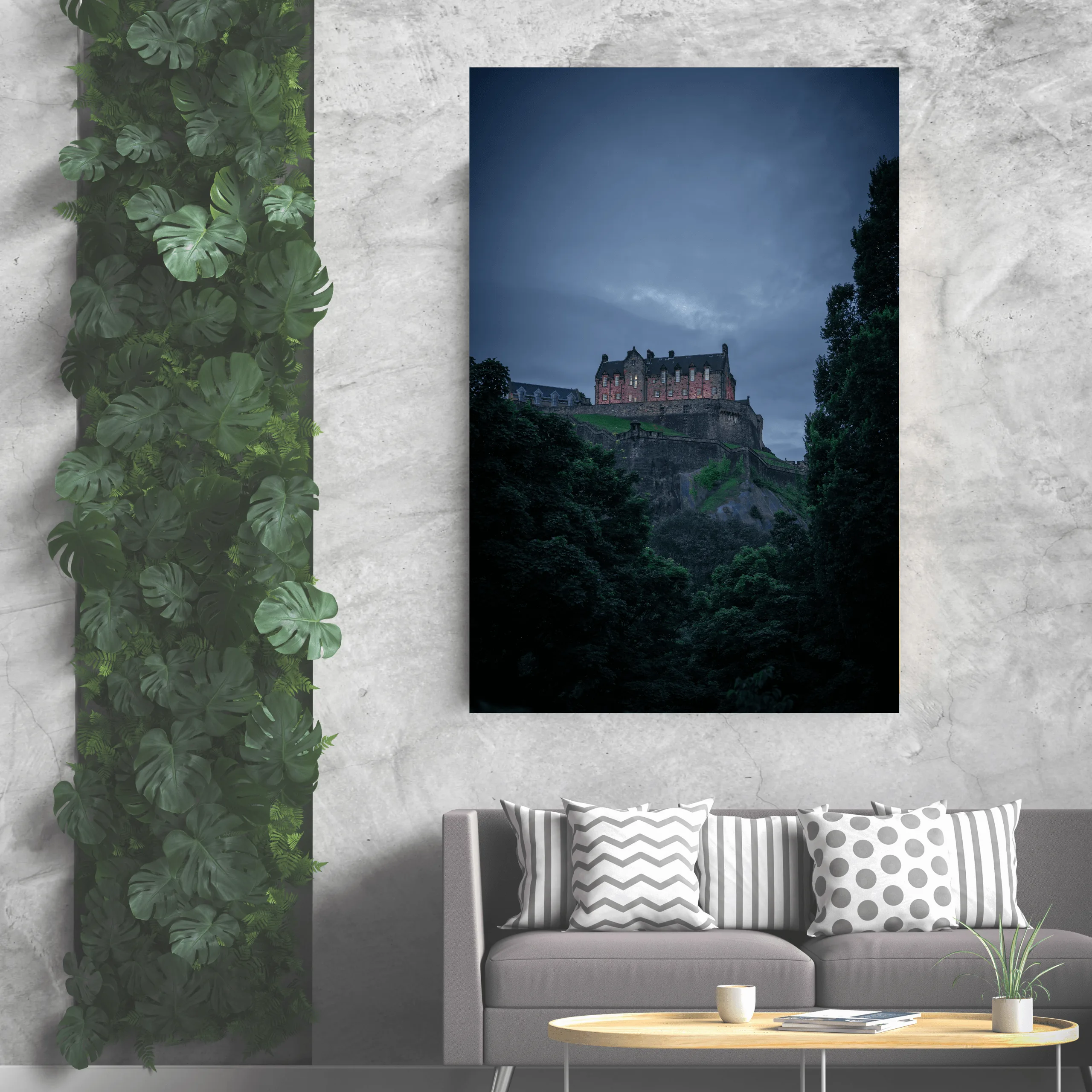 Medieval shown framed on a wall, for scale
